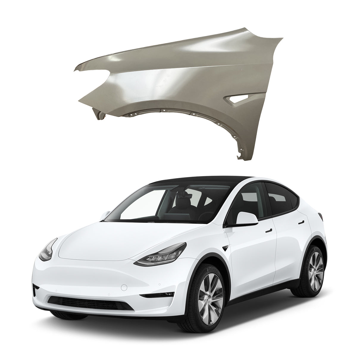 Replacement FRONT FENDER, LH, 2020-2023 Tesla Model Y, (Alum)